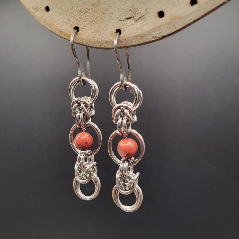 Boucles d'oreilles chainmaille Isca — Longue, handmade gothic jewelry (3)