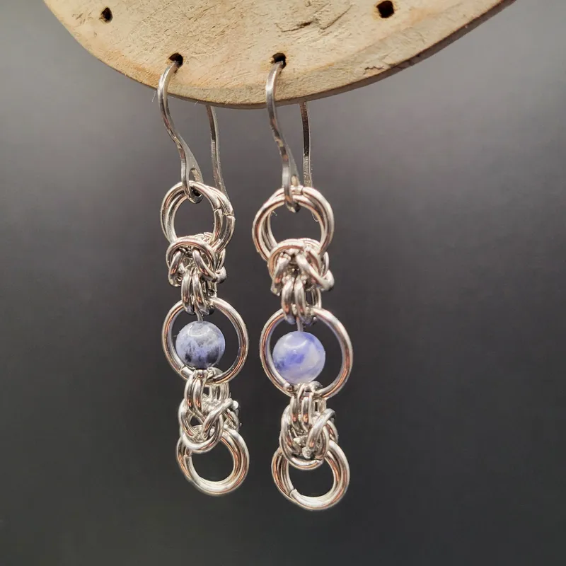 Boucles d'oreilles chainmaille Isca — Longue, handmade gothic jewelry