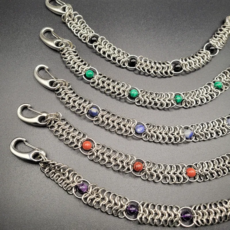 Chaîne de pantalon chainmaille Fenn — Courte, handmade gothic jewelry (2)