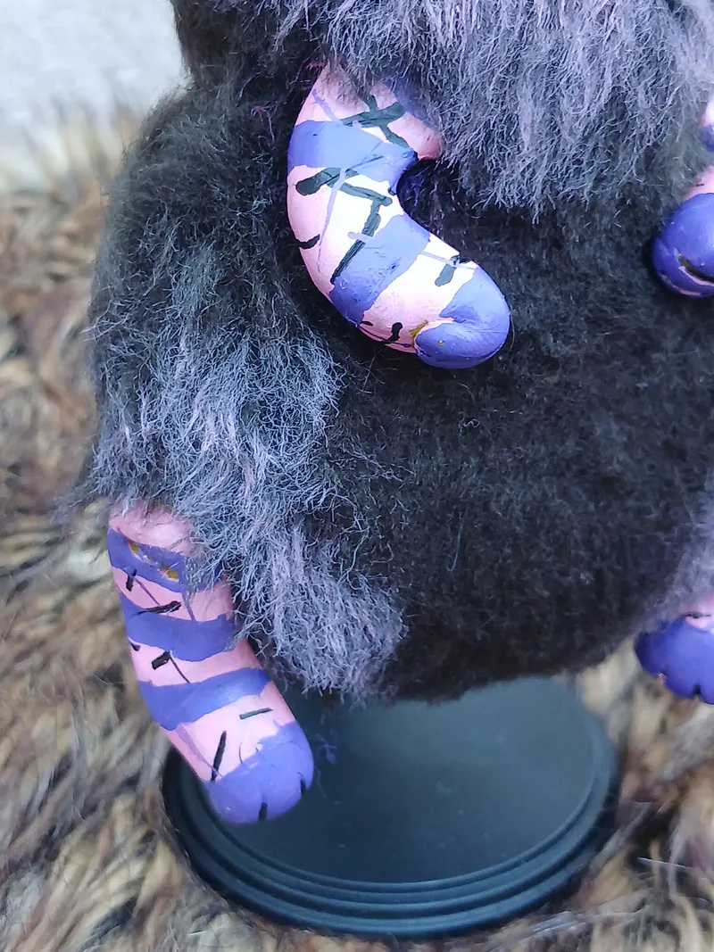 Art doll, pièce unique, chat fantaisie +socle — 3