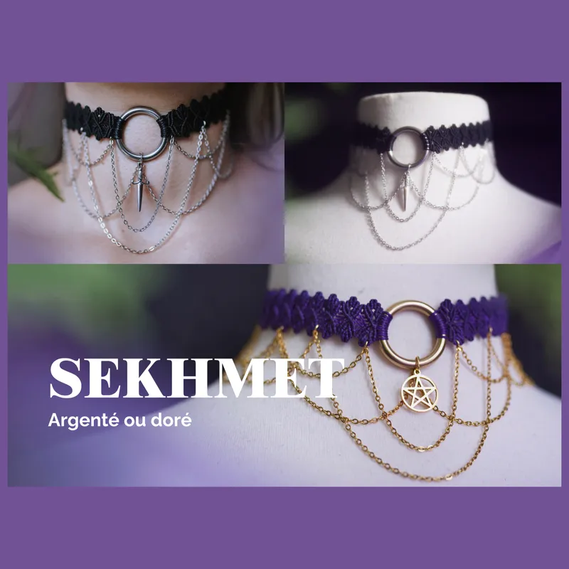 Choker chaines personnalisable doré ou argenté, handmade gothic jewelry