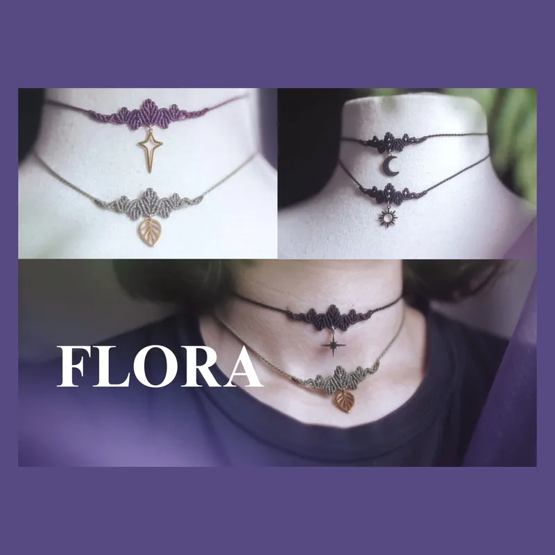 Flora – collier ou tiare feuille doré ou argenté, handmade gothic jewelry