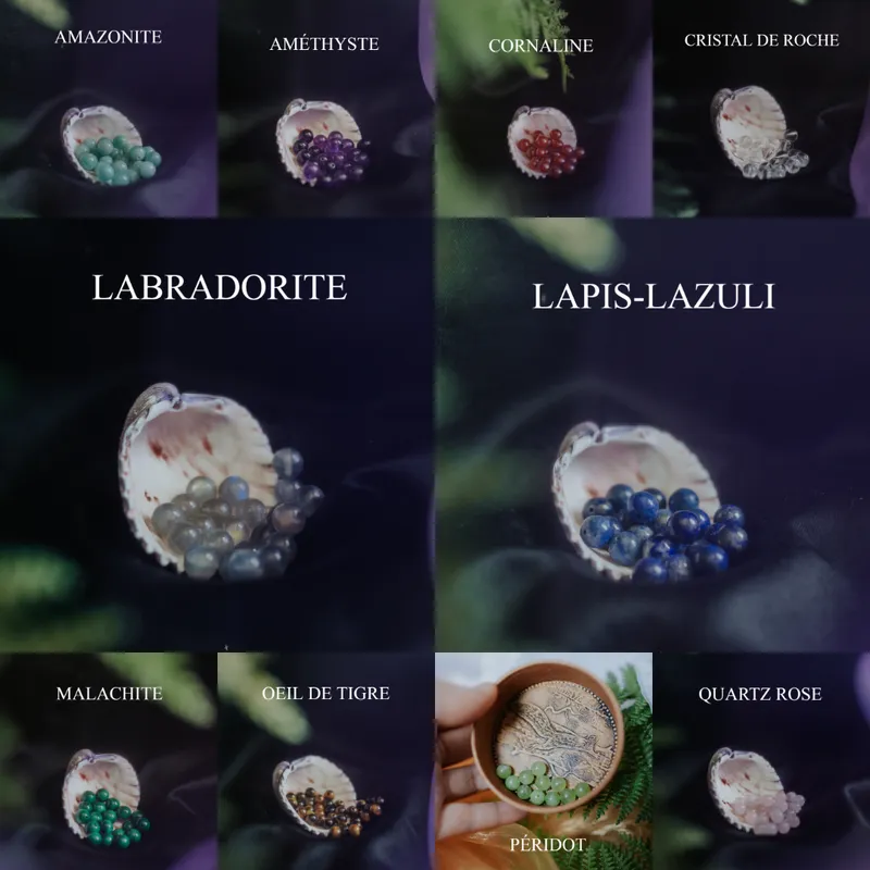 Ras de cou personnalisable perle pierre naturelle avec des chaines, handmade gothic jewelry (3)