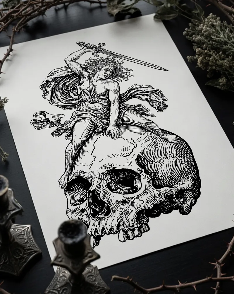 Illustration gravure « Domina Cranii »