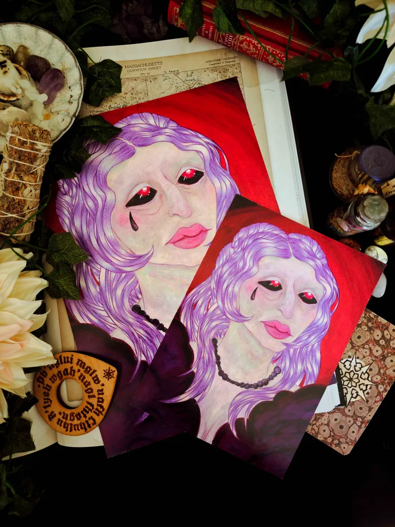Lavinia Whateley (L'Abomination de Dunwich) - A4, art gothique original (3)