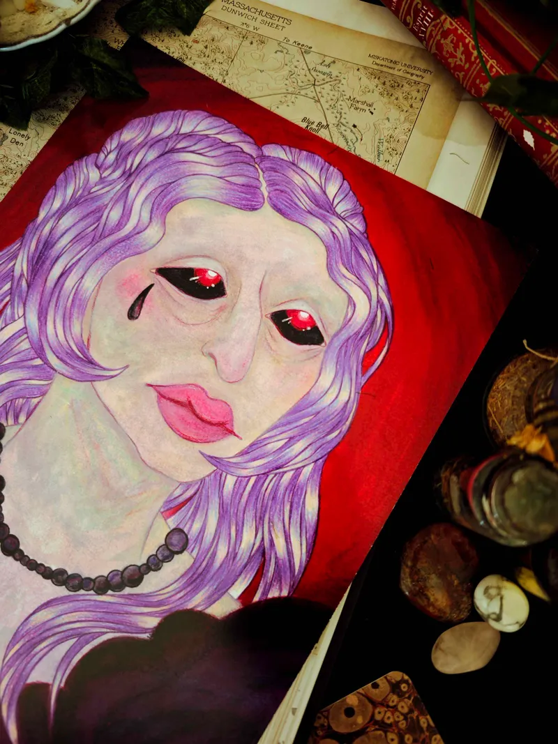 Lavinia Whateley (L'Abomination de Dunwich) - A4, art gothique original (2)