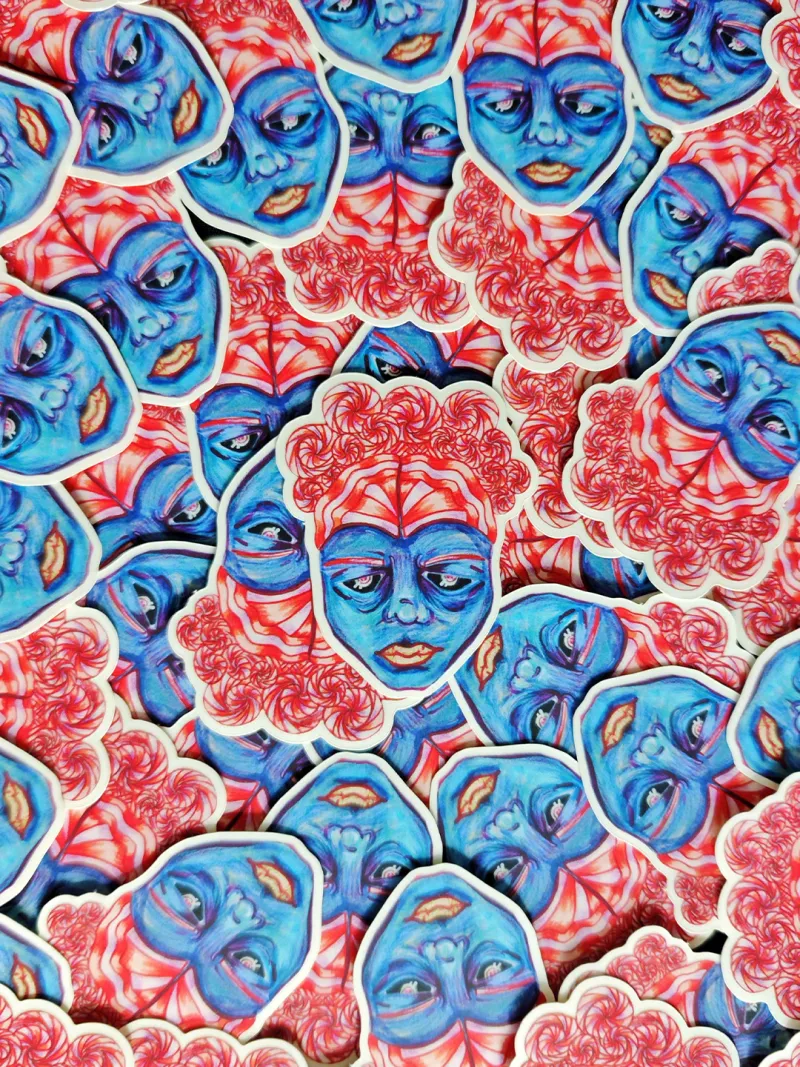 Sticker Voodoo Girl, art gothique original