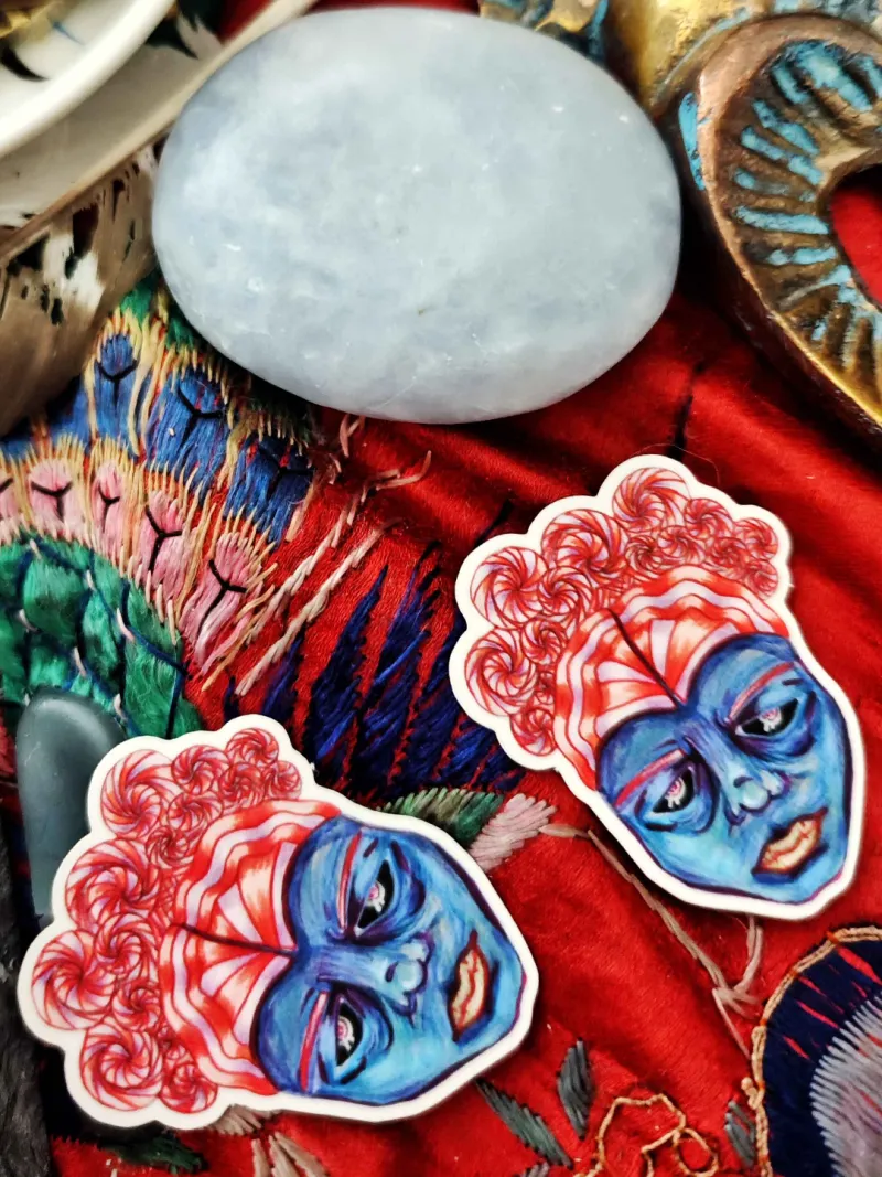 Sticker Voodoo Girl, art gothique original (3)