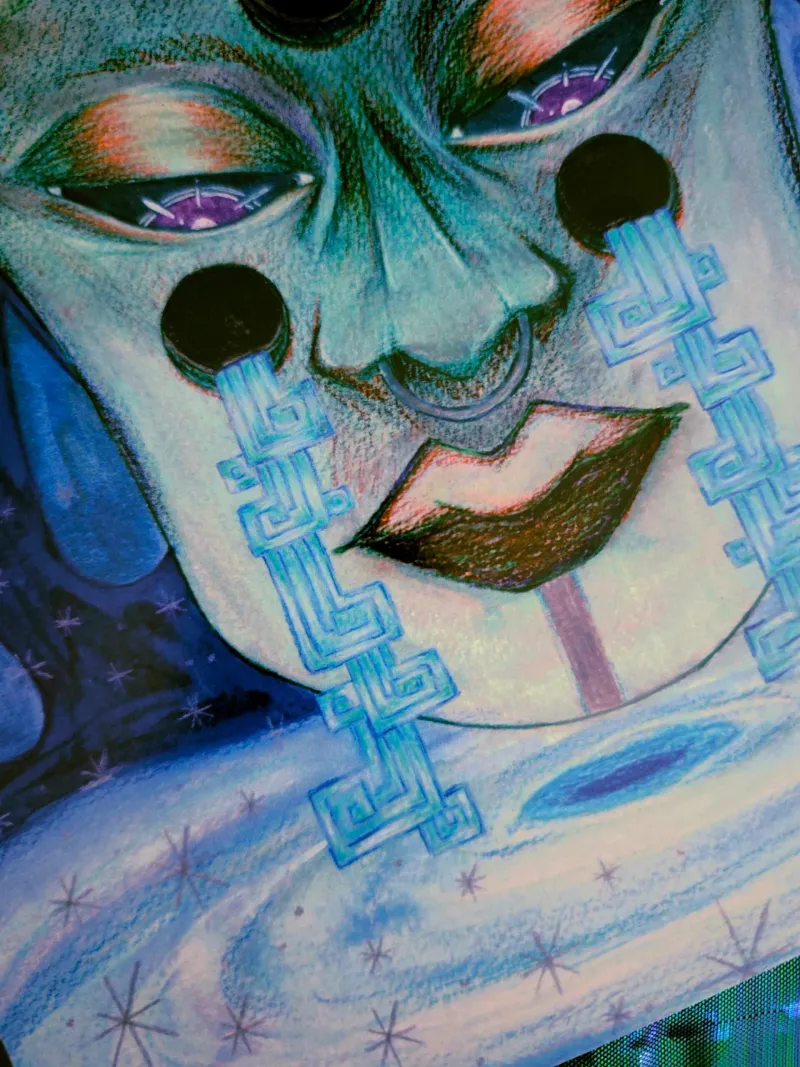 Illustration de déesse maya : Ixchel (La Guérison) - A4, art gothique original (2)