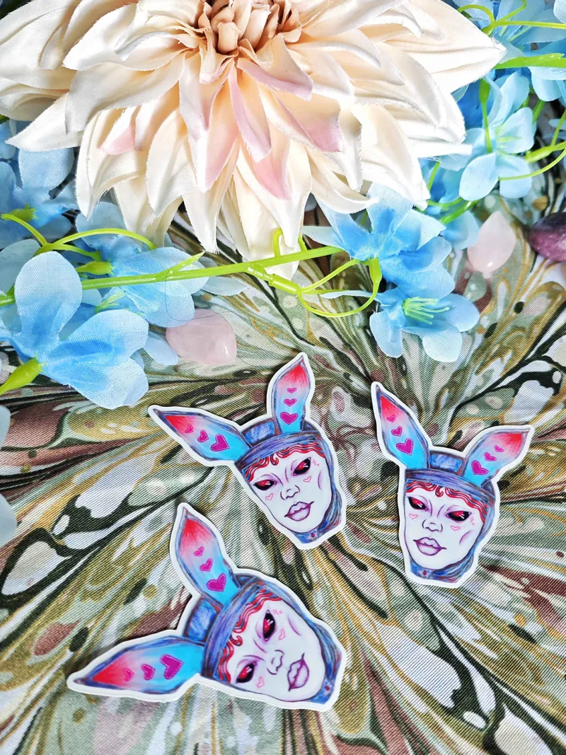 Sticker Bunny, art gothique original (2)