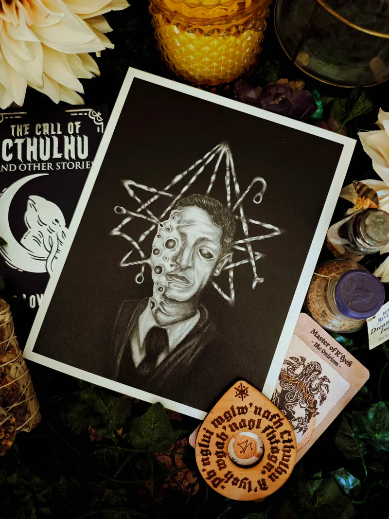 Portrait H. P. Lovecraft (2026), art gothique original (3)