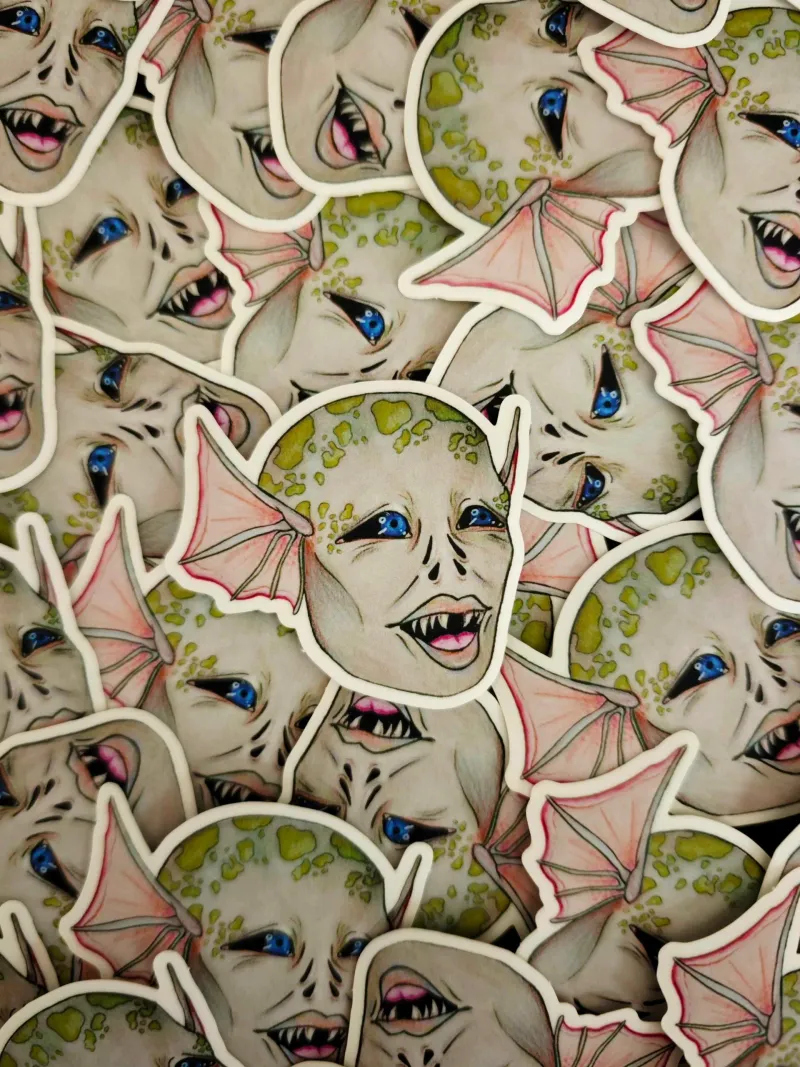 Sticker Deep One (Le Cauchemar d'innsmouth), art gothique original