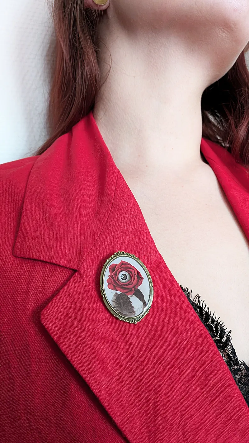 Rose - Broche, handmade gothic jewelry