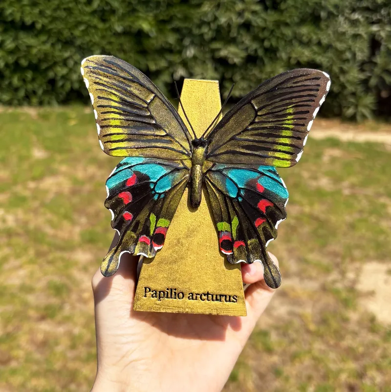 Statuette Papilio arcturus, handmade gothic home decor