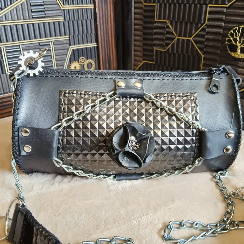 Sac à main dark rose, handmade gothic accessory (3)