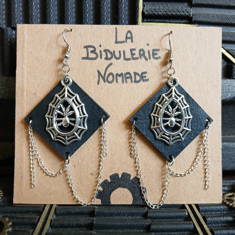 Boucles spider egg, bijou gothique fait main