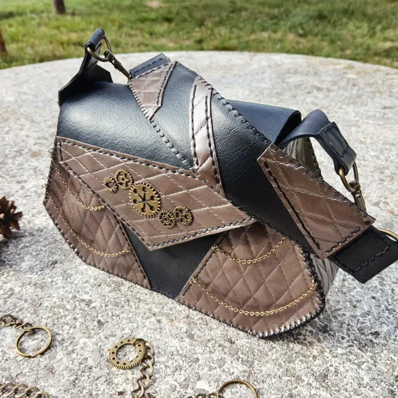 Sac à main Steampunk, accessoire gothique fait main (2)