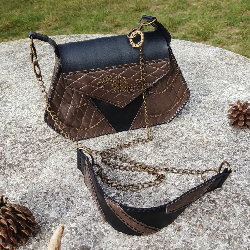 Sac à main Steampunk, accessoire gothique fait main (3)