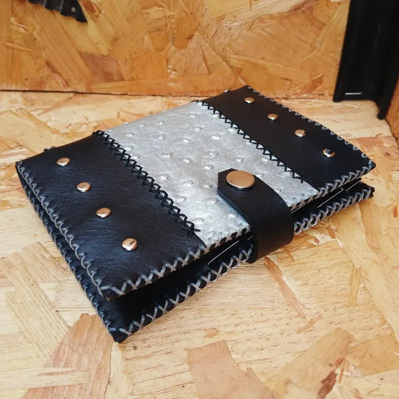 Portefeuille silver style, accessoire gothique fait main