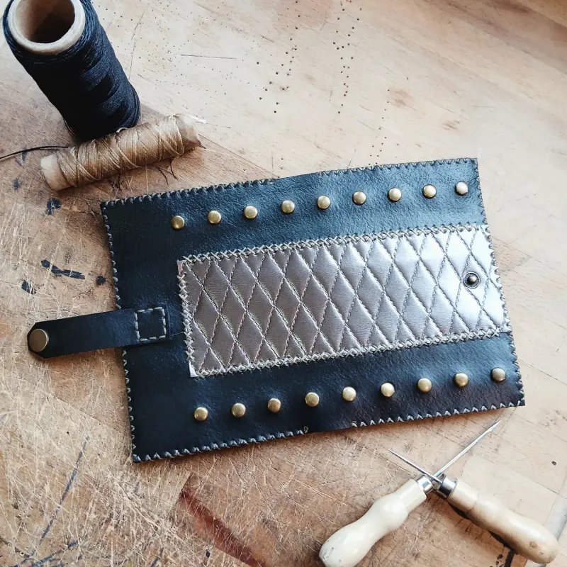 Portefeuille gears n' bronze, accessoire gothique fait main (3)