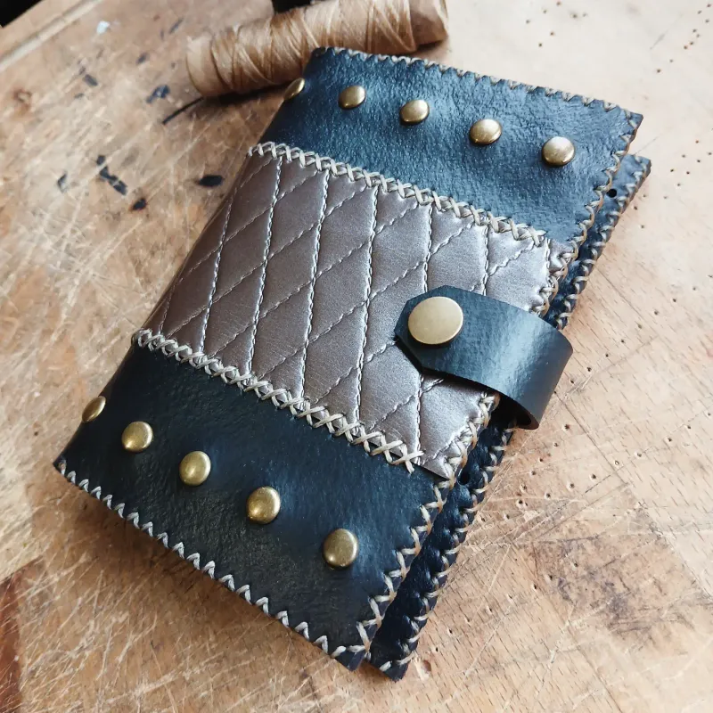 Portefeuille rock 'n roll bronze, accessoire gothique fait main