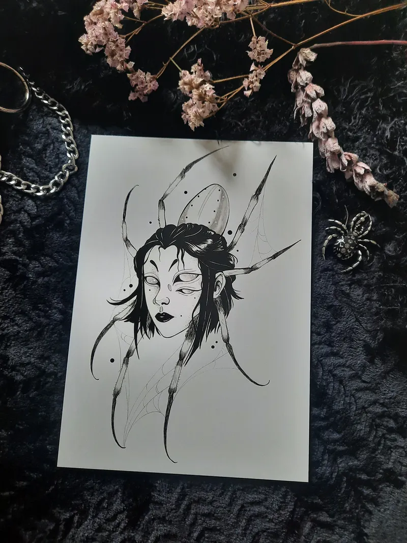 Impression d'art - Jorogumo YokaÏ, art gothique original