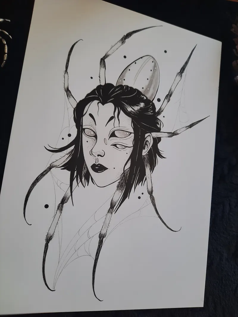 Impression d'art - Jorogumo YokaÏ, art gothique original (2)