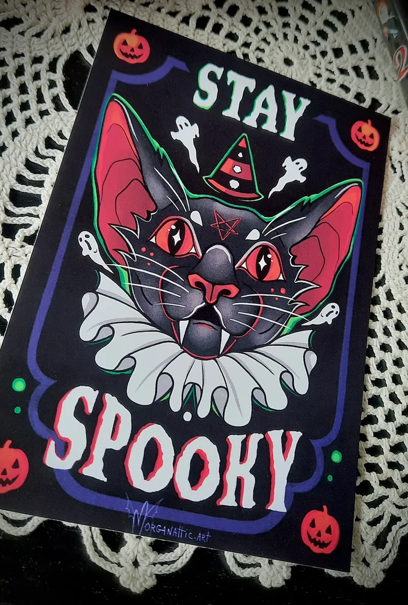 Carte d'Halloween – "Stay Spooky", art gothique original (2)