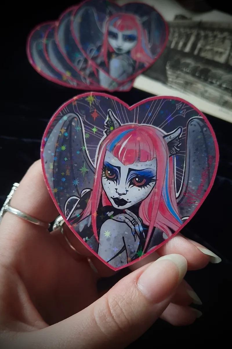 Stickers gothiques : stickers illustrés, planches et stickers holographiques