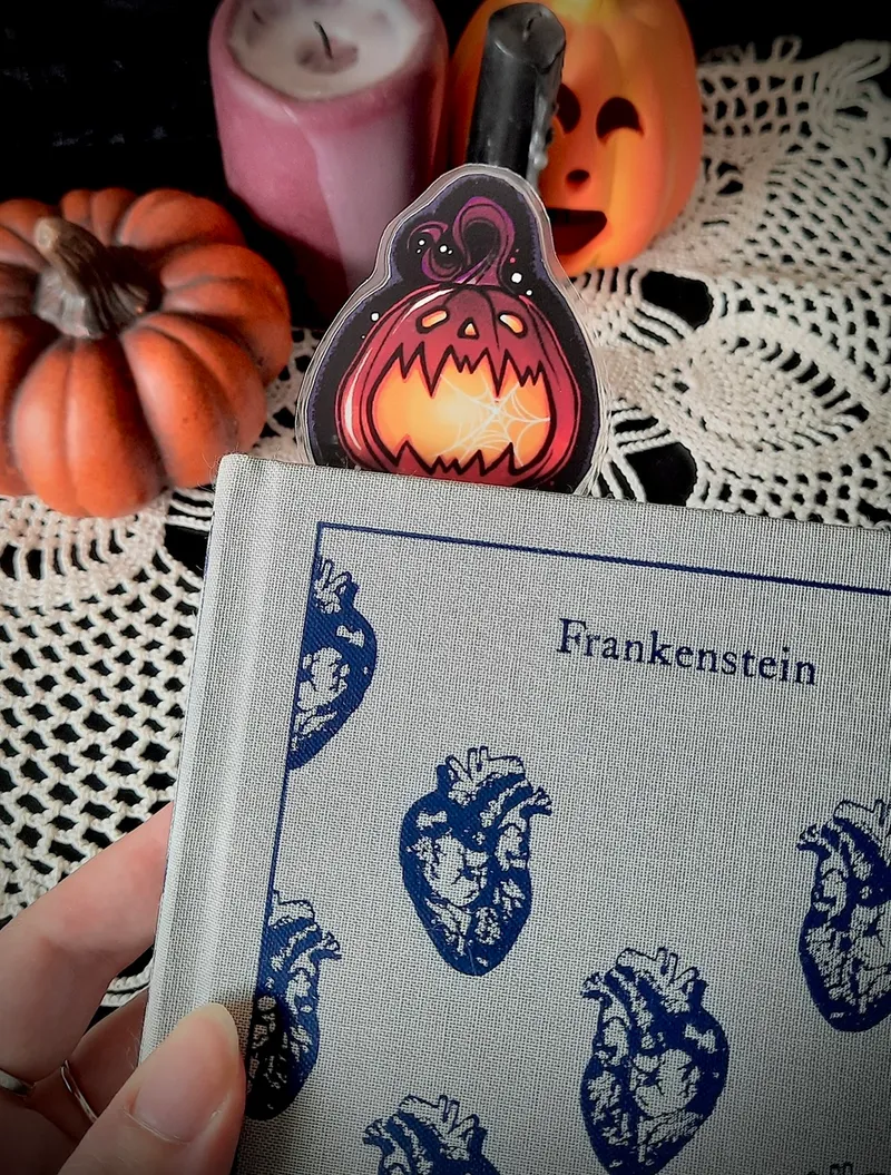 Marque-page – Jack O’Lantern, accessoire gothique fait main (3)