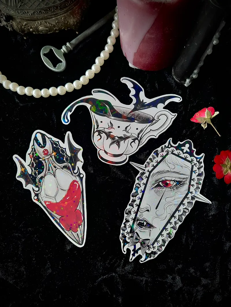 Set de stickers - Vampire core, art gothique original