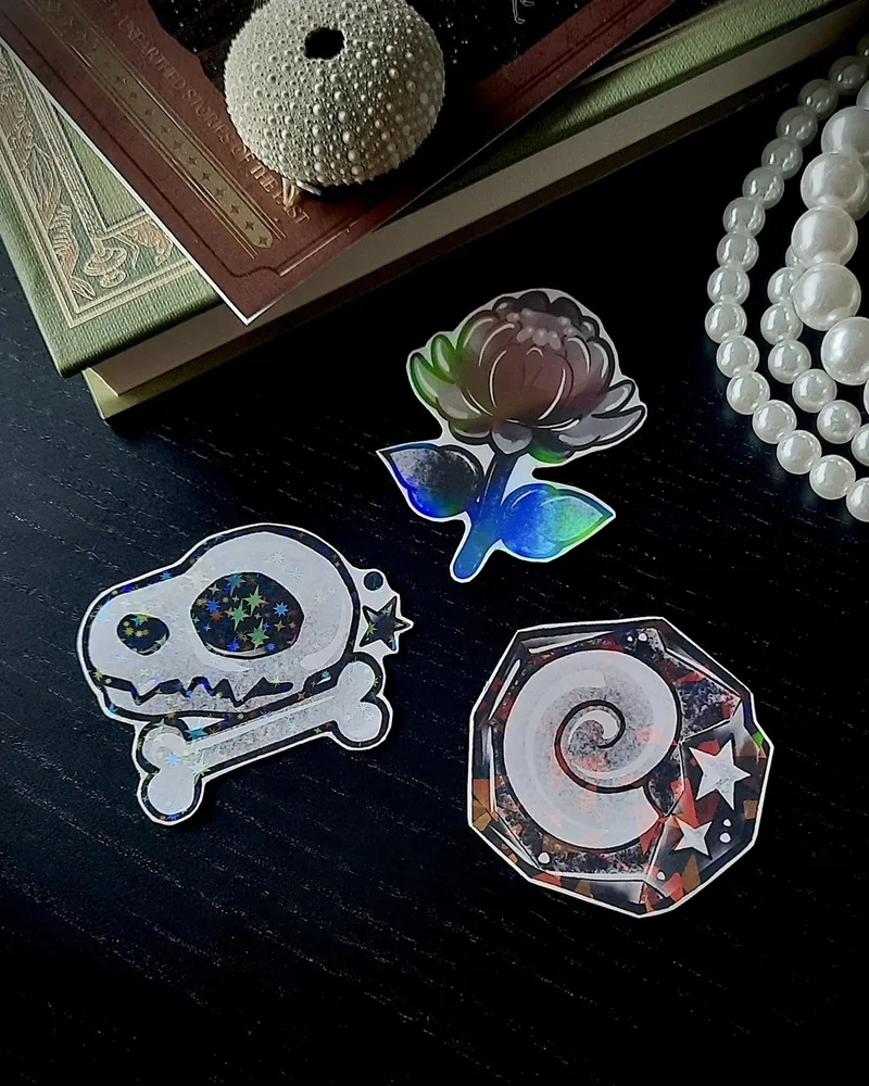 Set de stickers - Animal Crossing Dark Treasures, art gothique original