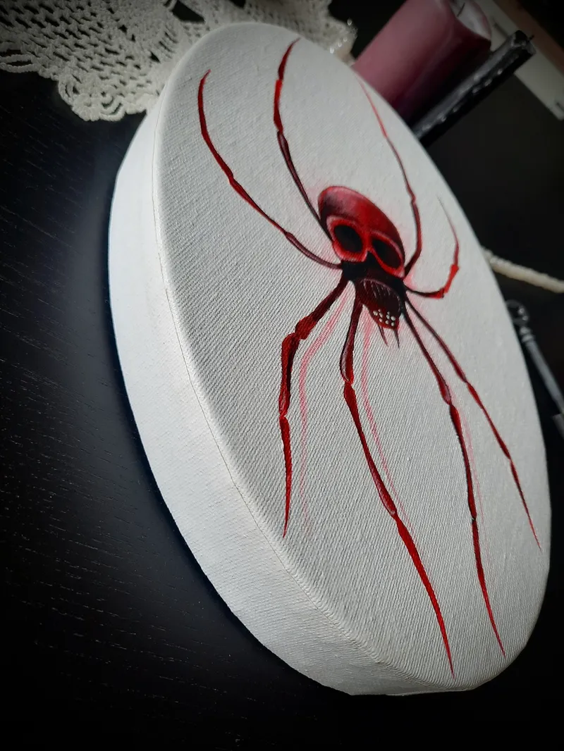 Peinture sur toile - Veuve rouge — 2