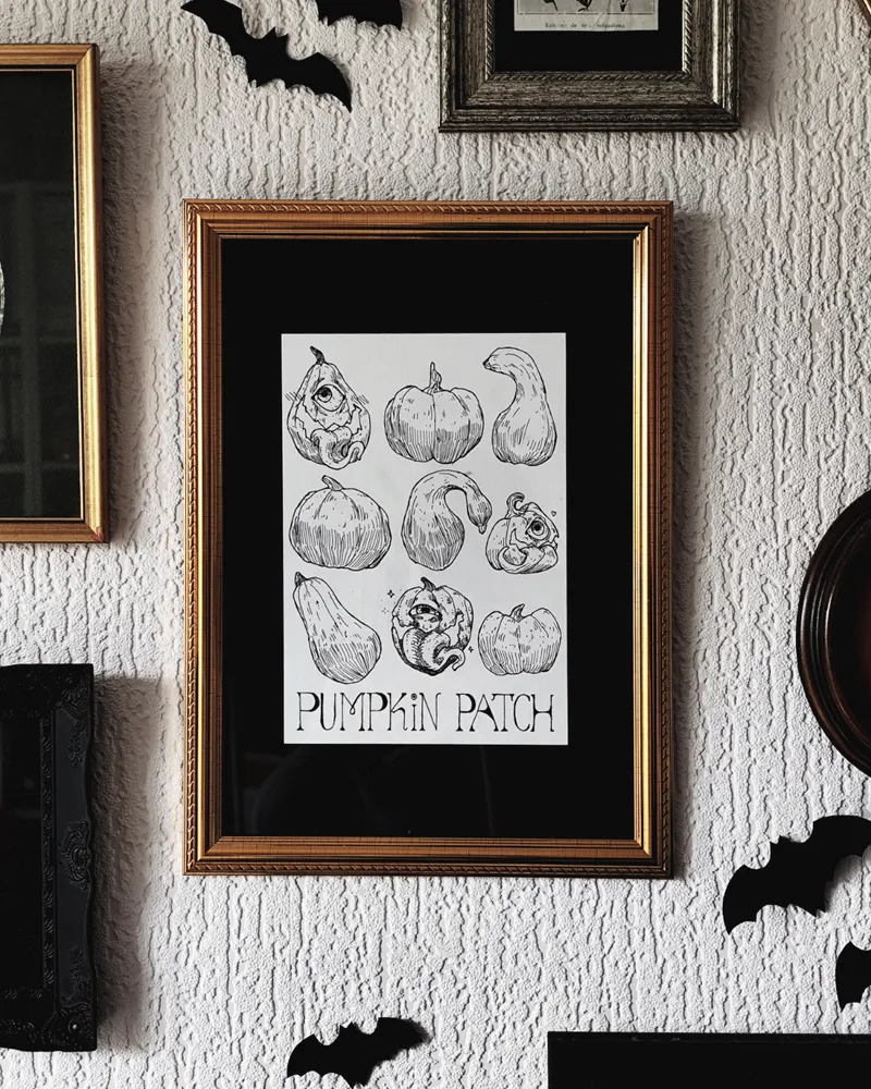Pumpkin-obake patch, art gothique original (3)