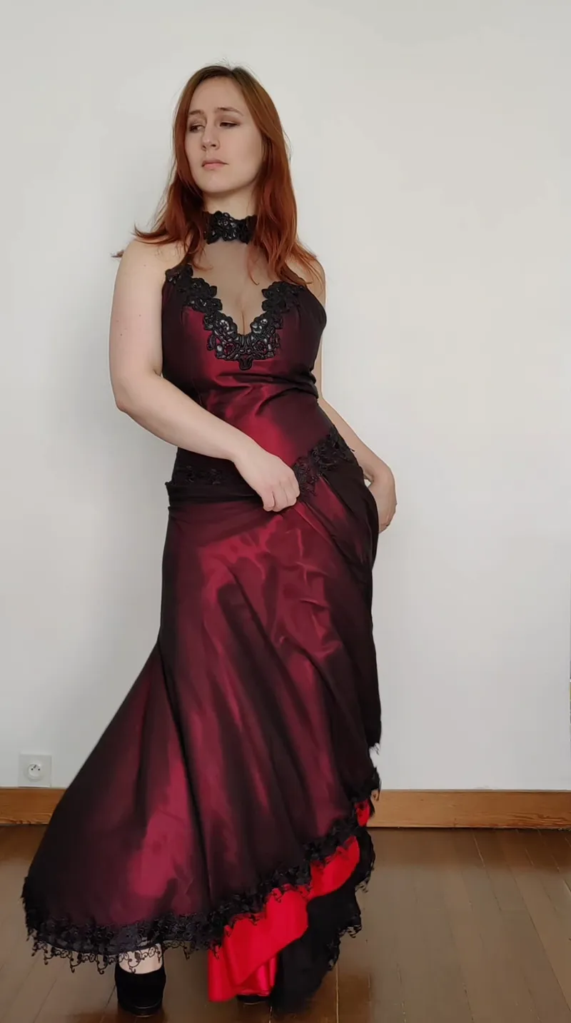 Robe "Roseraie", vêtement gothique fait main (2)