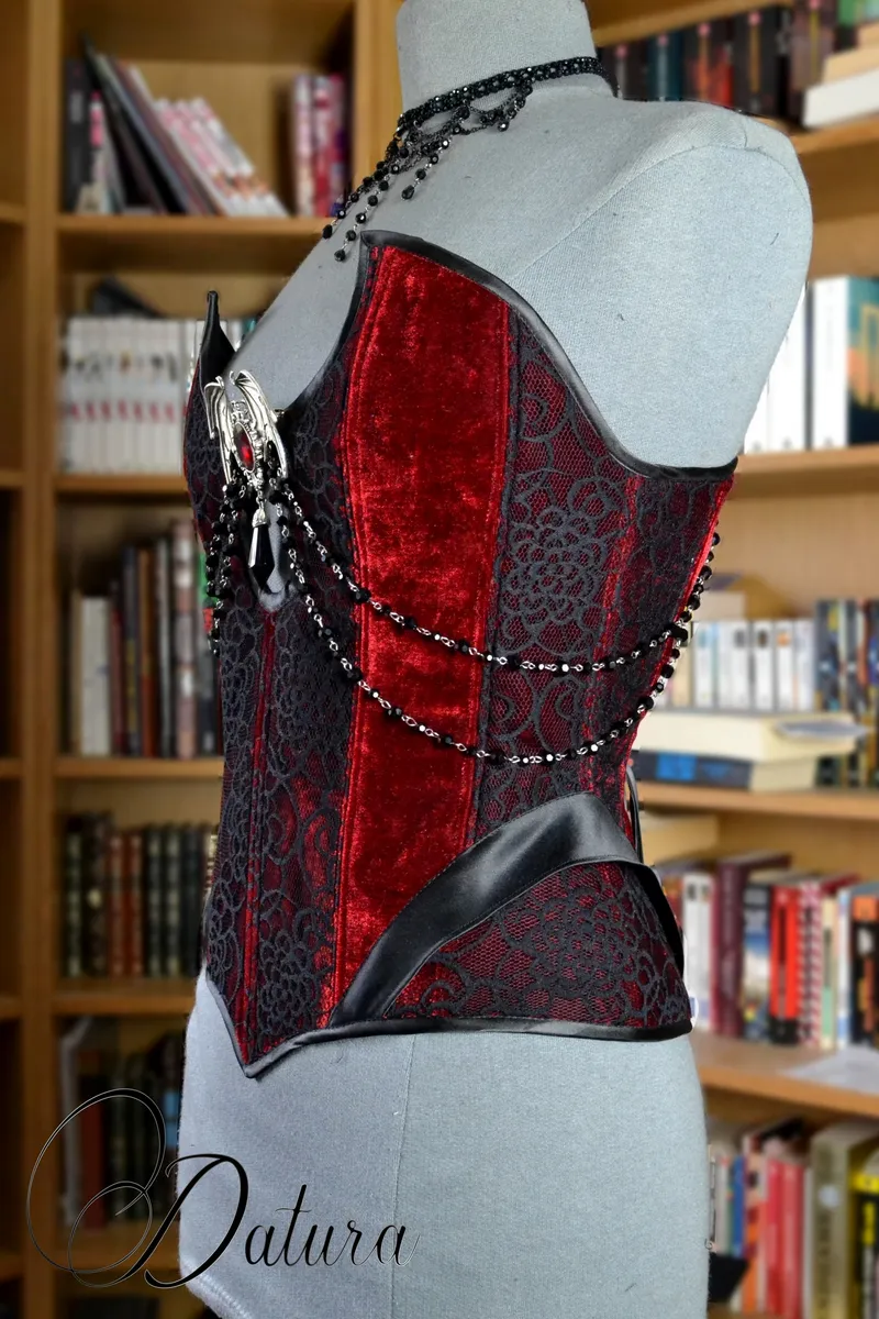 Corset "Erzebeth", vêtement gothique fait main (3)