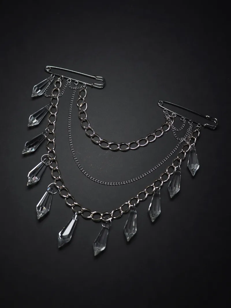 Broche à chaines et pendentifs en verre — 2