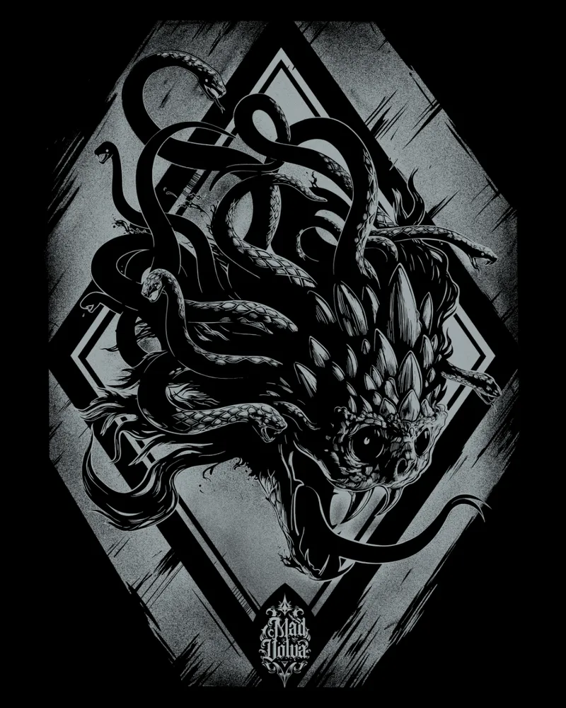 Medusa - T-shirt, vêtement gothique fait main (3)