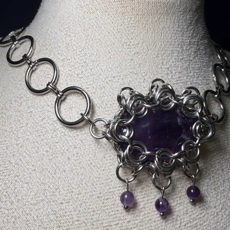 Collier GLOIRE pierres d’améthyste — 2