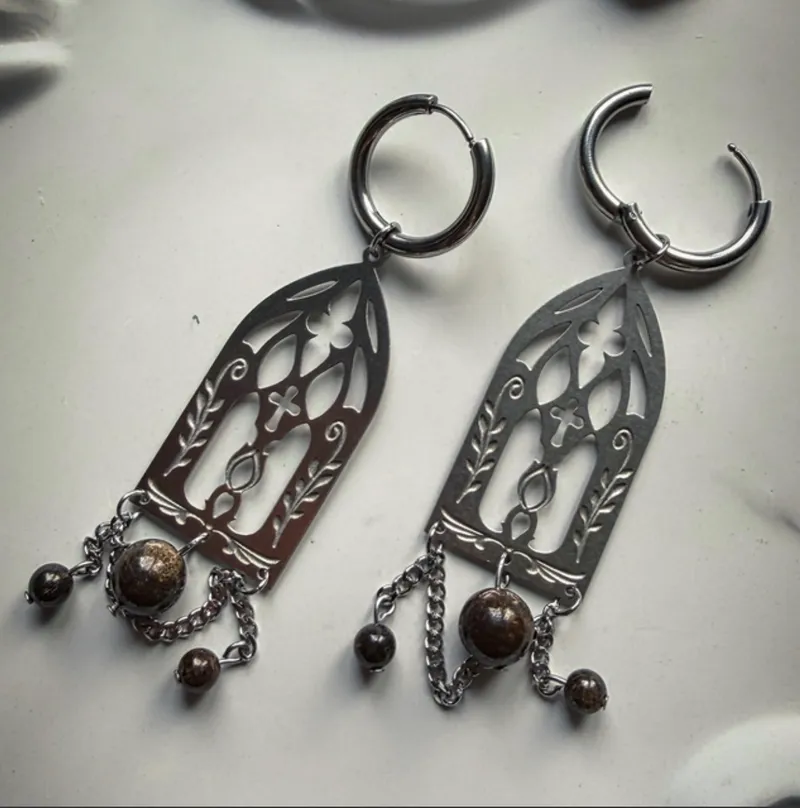 Boucles d’oreilles ELLEN pierres de bronzite