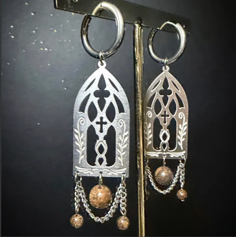 Boucles d’oreilles ELLEN pierres de bronzite — 2