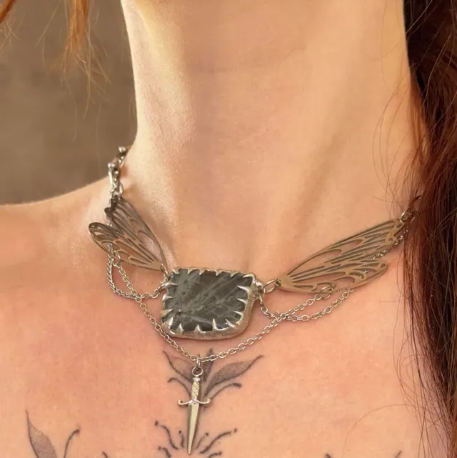 Collier PSYCHÉ pierre de labradorite  — 3