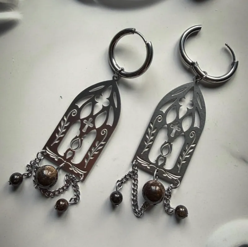 Boucles d’oreilles ELLEN pierres de bronzite