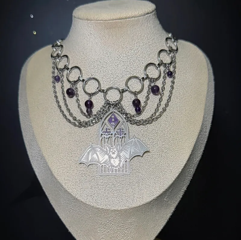 Collier NOCTURNE pierres d’améthyste