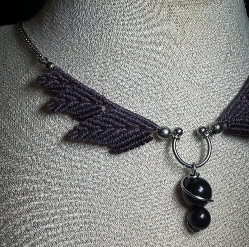 Collier ALFEA pierres d’œil de faucon — 2
