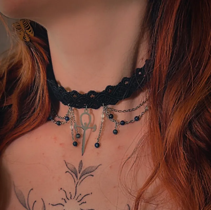 Collier BLOOD ANKH pierres d’azurite — 3