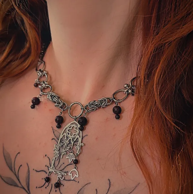 Collier CRYPTE pierres de grenat — 3