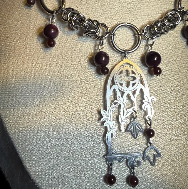 Collier CRYPTE pierres de grenat — 2