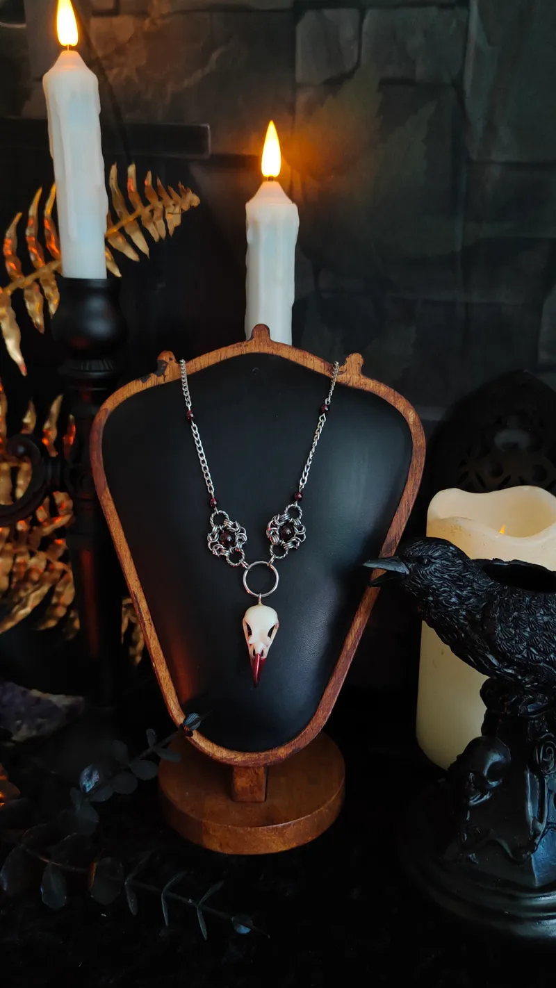 Collier Corbeau et Chainmail en Acier Inoxydable — 3
