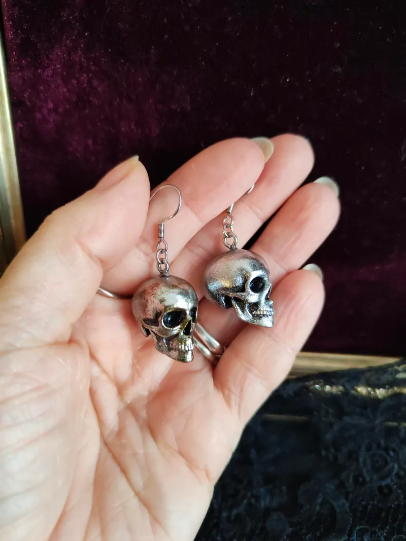 Boucles d'Oreilles Crâne Humain "Memento Mori" — 2